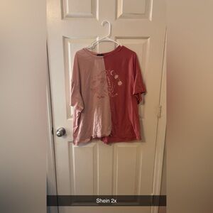 Shein plus size 2xl magical lunar cycle split shirt